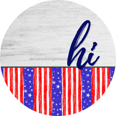 Patriotic Door Hanger Hi Dco - 01447 - Dh 18’ Round Wood